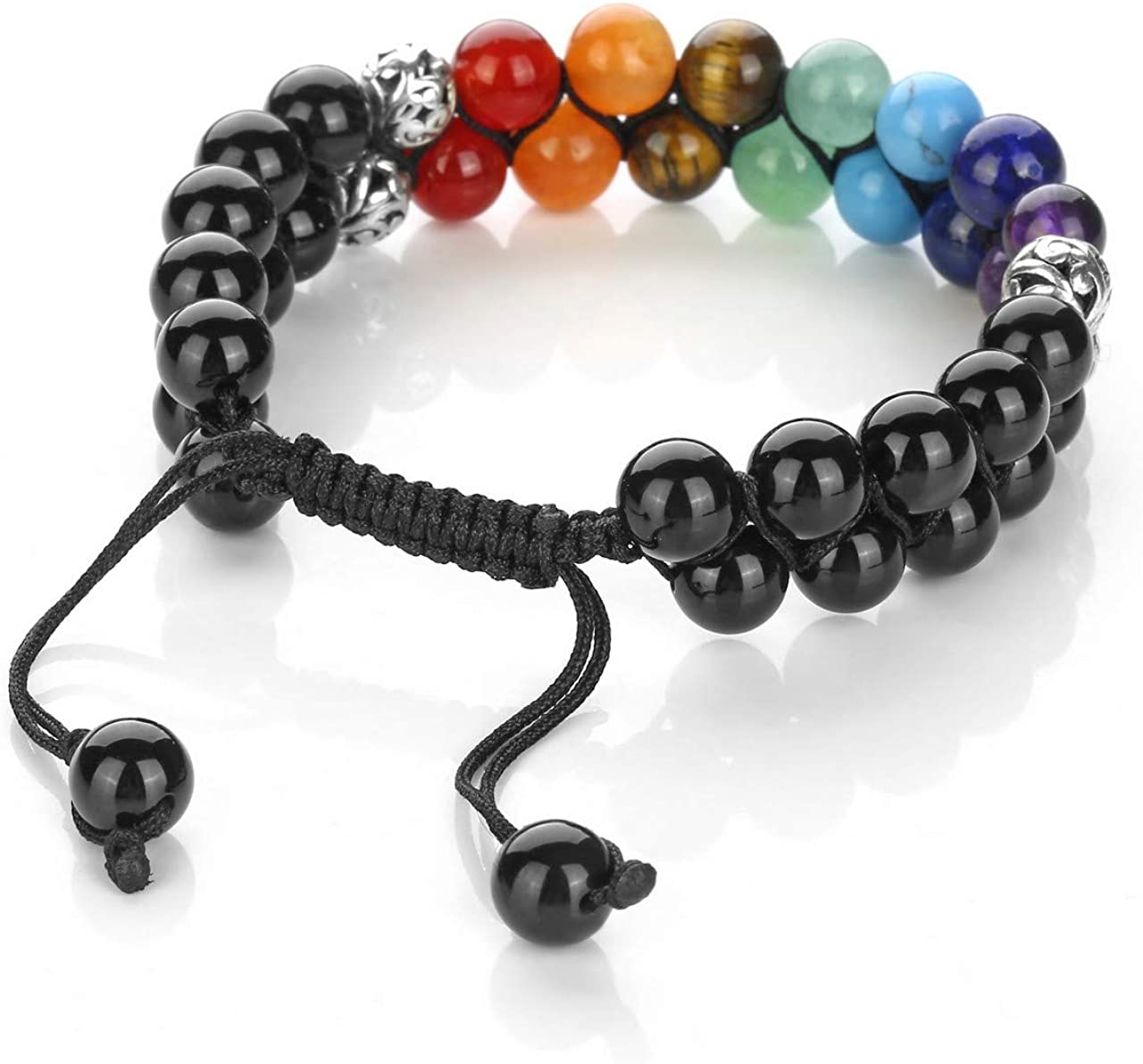 Top Plaza Bead Chakra Bracelet 7 Chakras Healing Crystals Bracelet Yoga Stone Beads Bracelets Meditation Relax Anxiety Bangle for Womens Mens - Image 5